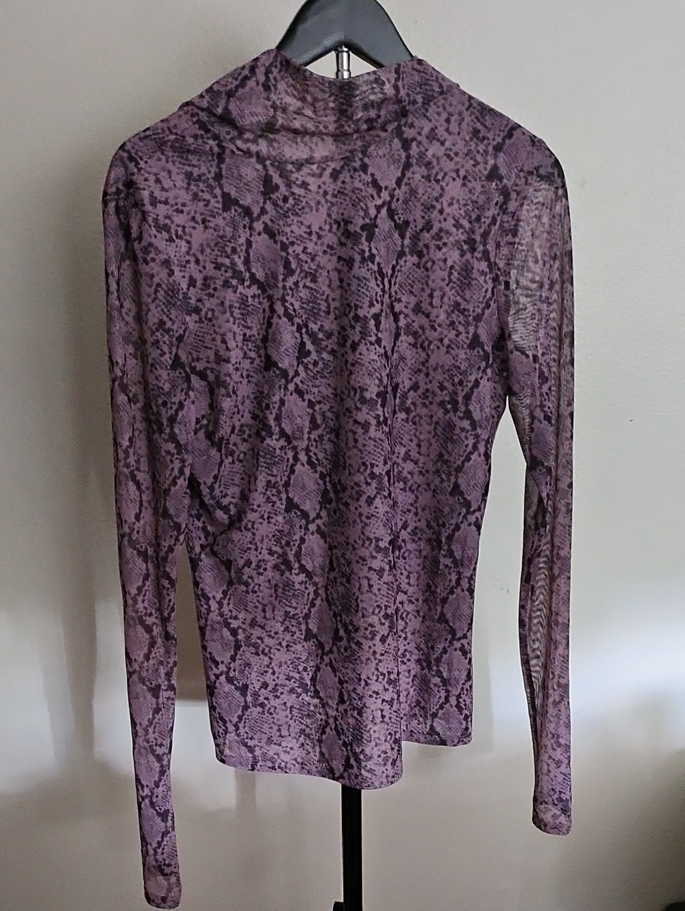 Cinq à Sept Pink and Black Snake Print Long Sleeve Top